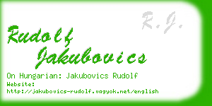 rudolf jakubovics business card